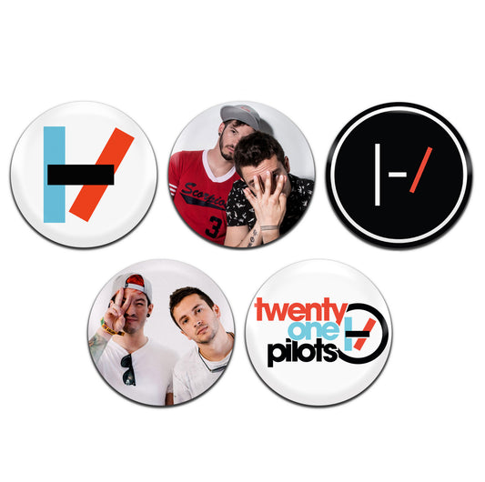 Twenty One Pilots Alternative Rock Pop Indie Band 00's 25mm / 1 Inch D-Pin Button Badges (5x Set)