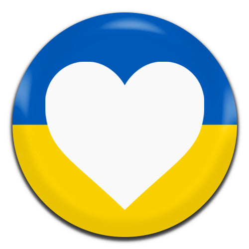 Ukraine Heart Flag 25mm / 1 Inch D-pin Button Badge