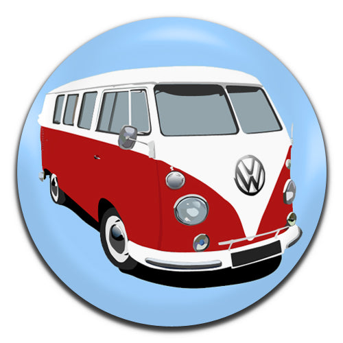 VW Camper Van Red Hippie Retro 25mm / 1 Inch D-pin Button Badge