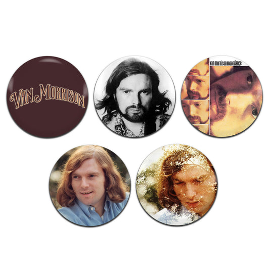 Van Morrison Rock Soul Folk 60's 70's 25mm / 1 Inch D-Pin Button Badges (5x Set)