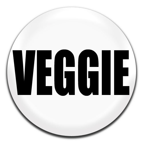 Veggie White Vegetarian Novelty 25mm / 1 Inch D-pin Button Badge