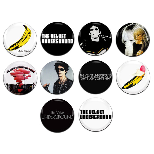 Velvet Underground Lou Reed Nico Rock 60's 70's 25mm / 1 Inch D-Pin Button Badges (10x Set)