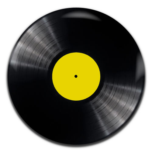 Vinyl Record Yellow Retro 25mm / 1 Inch D-pin Button Badge