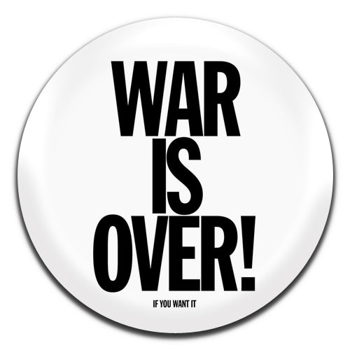War Is Over If You Want It White John Lennon Yoko Ono Christmas 70's 25mm / 1 Inch D-pin Button Badge