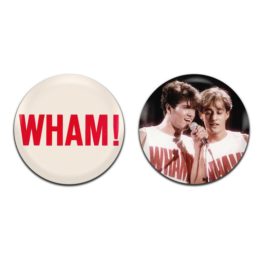 Wham Pop 80's 25mm / 1 Inch D-Pin Button Badges (2x Set)