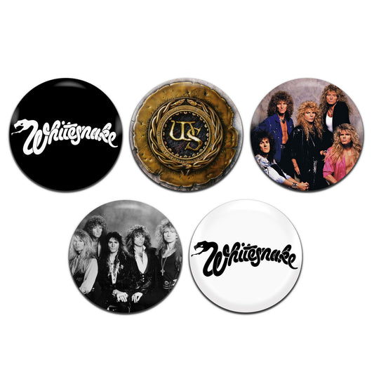 Whitesnake Heavy Rock Glam Metal Band 80's 25mm / 1 Inch D-Pin Button Badges (5x Set)