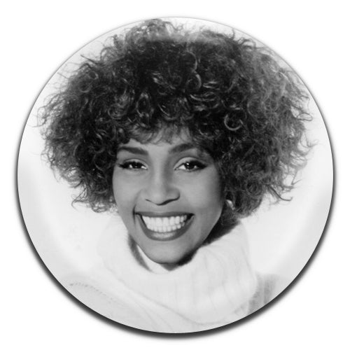 Whitney Houston Black & White Pop Soul 80's 25mm / 1 Inch D-pin Button Badge