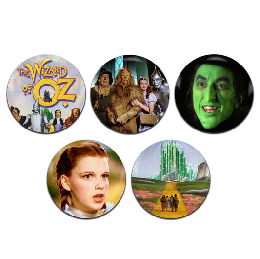 Wizard of Oz Movie Fantasy Film 30's 25mm / 1 Inch D-Pin Button Badges (5x Set)